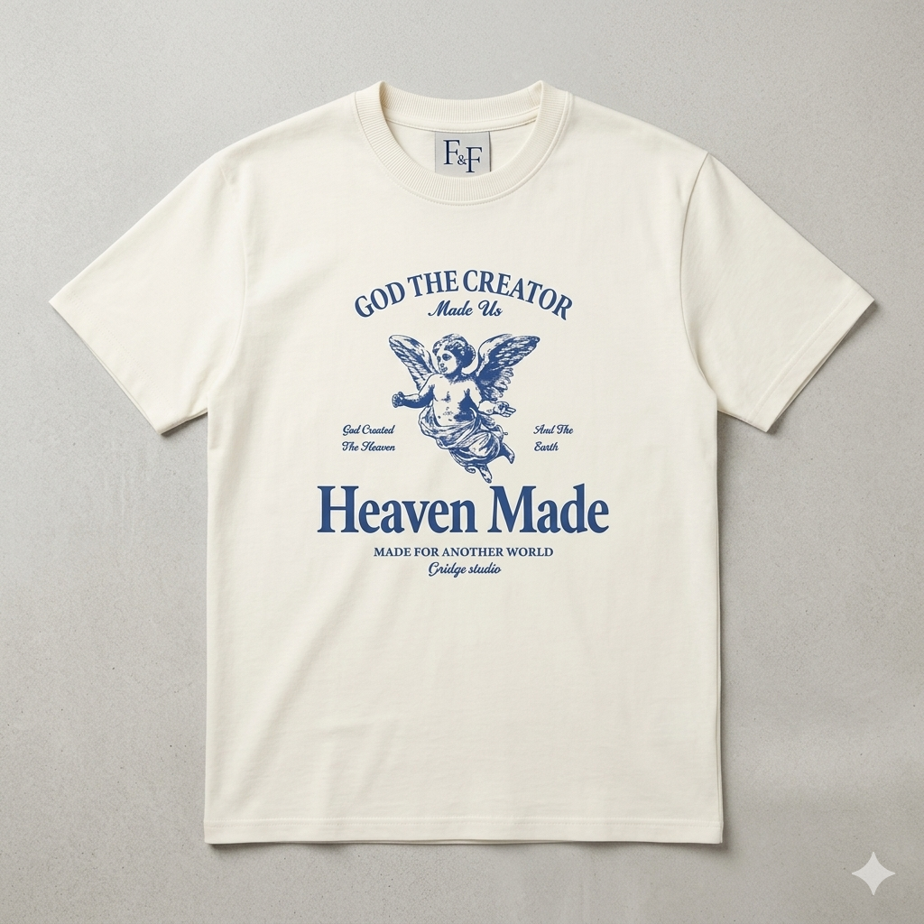 F&F Clothing Originals "Heaven Made" Oversized Graphic Tee | 240 GSM 100% Cotton