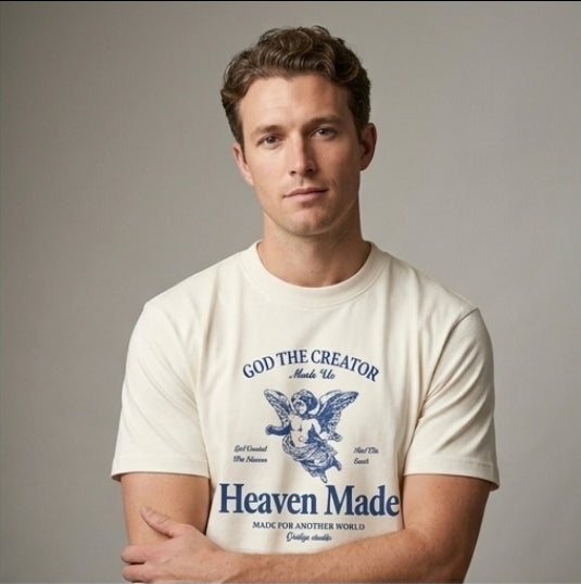 F&F Clothing Originals "Heaven Made" Oversized Graphic Tee | 240 GSM 100% Cotton