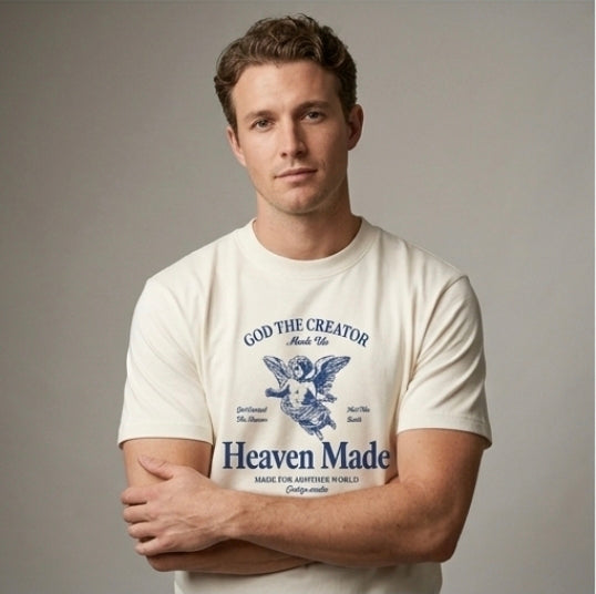 F&F Clothing Originals "Heaven Made" Oversized Graphic Tee | 240 GSM 100% Cotton